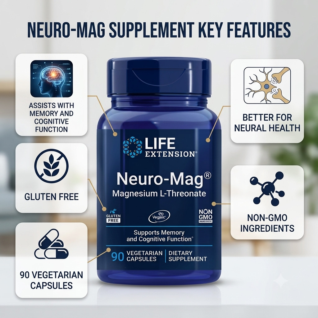 2 PACK Life Extension Neuro-Mag® Magnesium L-Threonate 90 Caps Brain Memory Supp