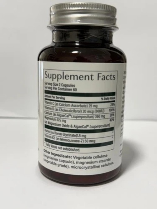 AlgaeCal Plus Dietary Supplement 120 Veggie Caps – Bone Strength Support-03-2028