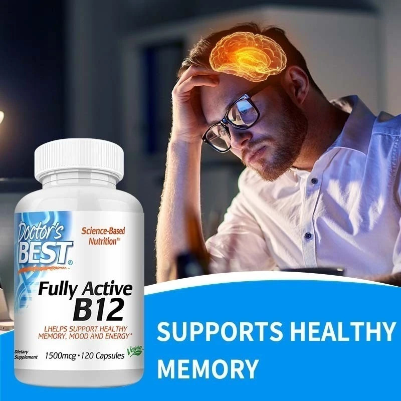 Doctors Best Fully Active B12 Methylcobalamin Energy Memory Focus 60 Veg Caps