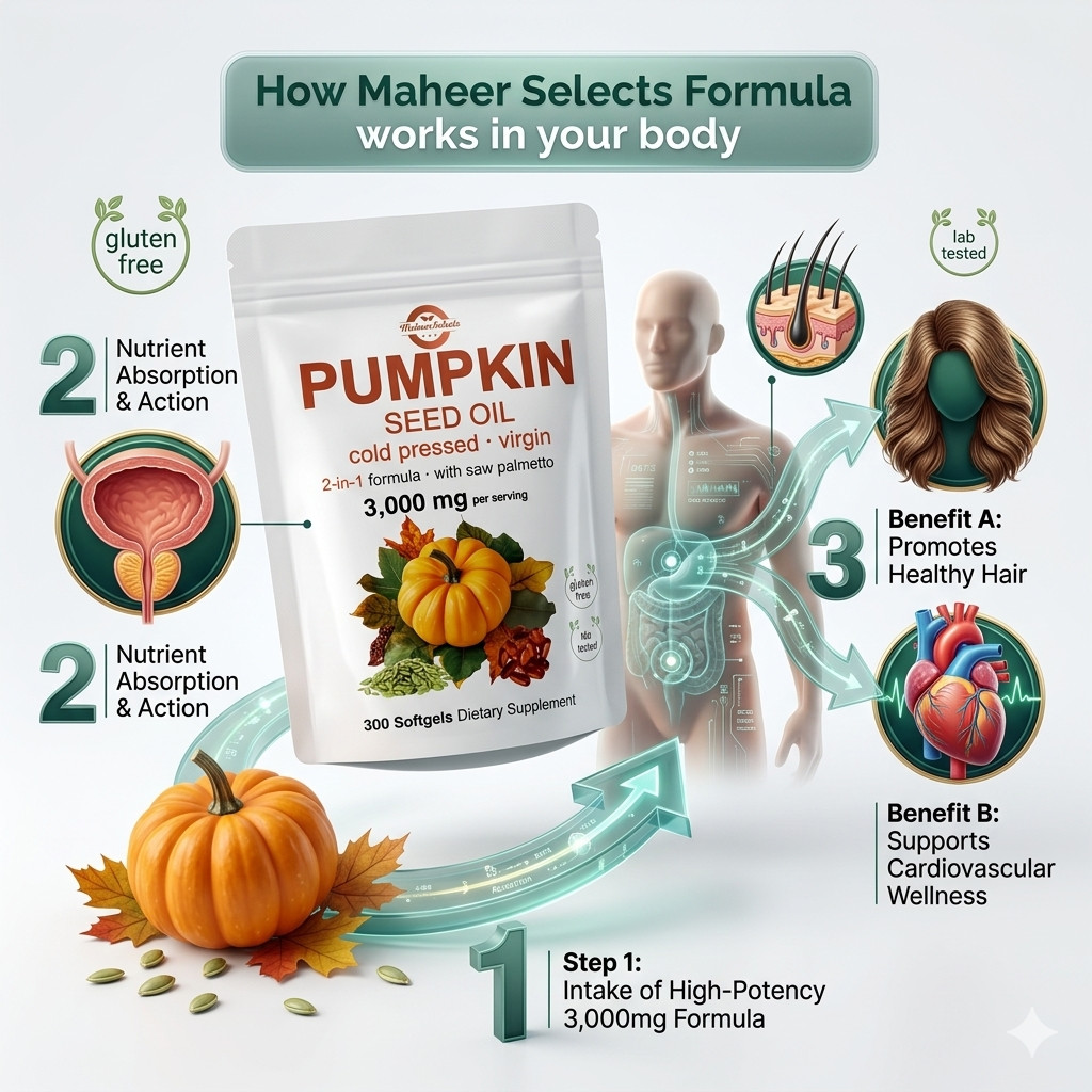Pumpkin Seed Oil 3000mg Softgels | Cold Pressed Virgin | Saw Palmetto | 300 Coun