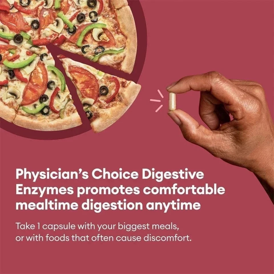 Physician’s CHOICE Digestive Enzymes – Multi Enzymes, Organic Prebiotics – 60 CT