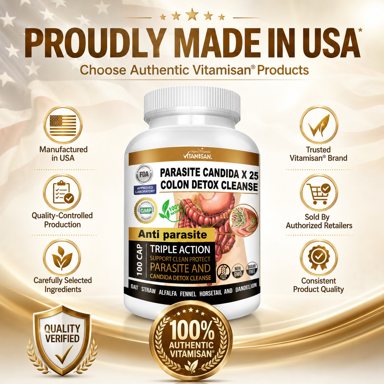 Worm parasite cleanse colon support anti worm detox clean support fungus colon