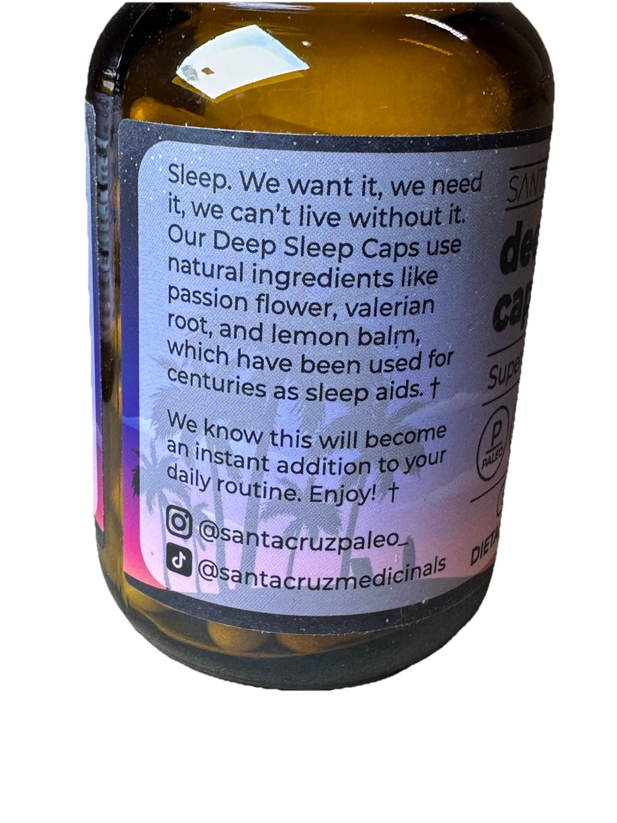 3 Bottles Santa Cruz Paleo Deep Sleep Caps – Sealed New – Exp 10/2026 60 Caps Ea