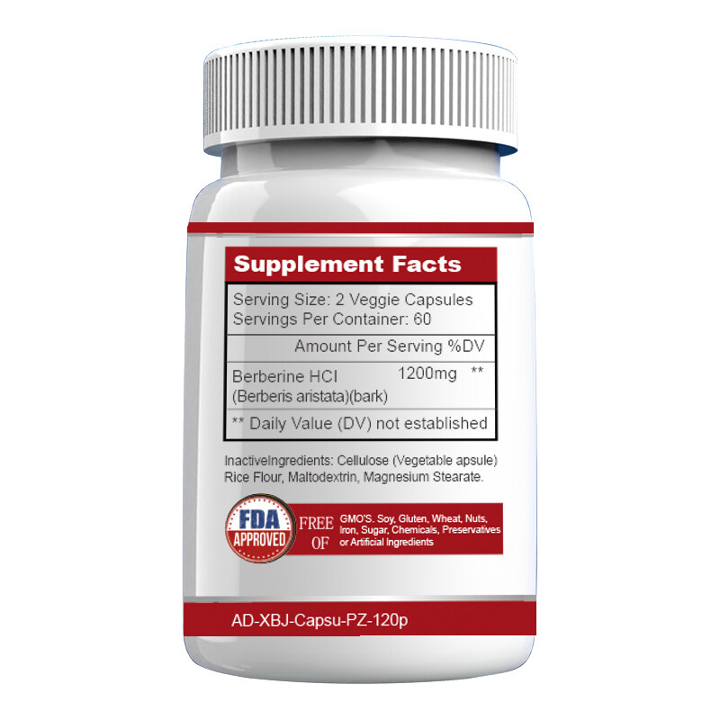 120Pc Premium Berberine HCL Extract 1200mg Healthy Cholesterol Anti-inflammatory