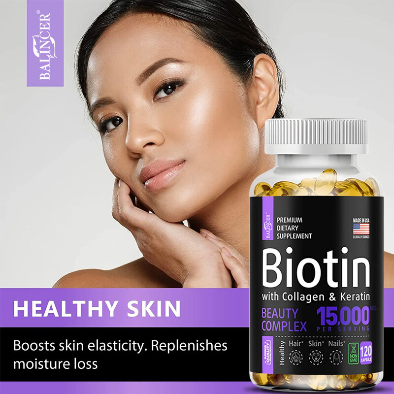 Biotin with Collagen & Keratin 15,000mcg For Hair,Skin,Nails,Joints Vitamins