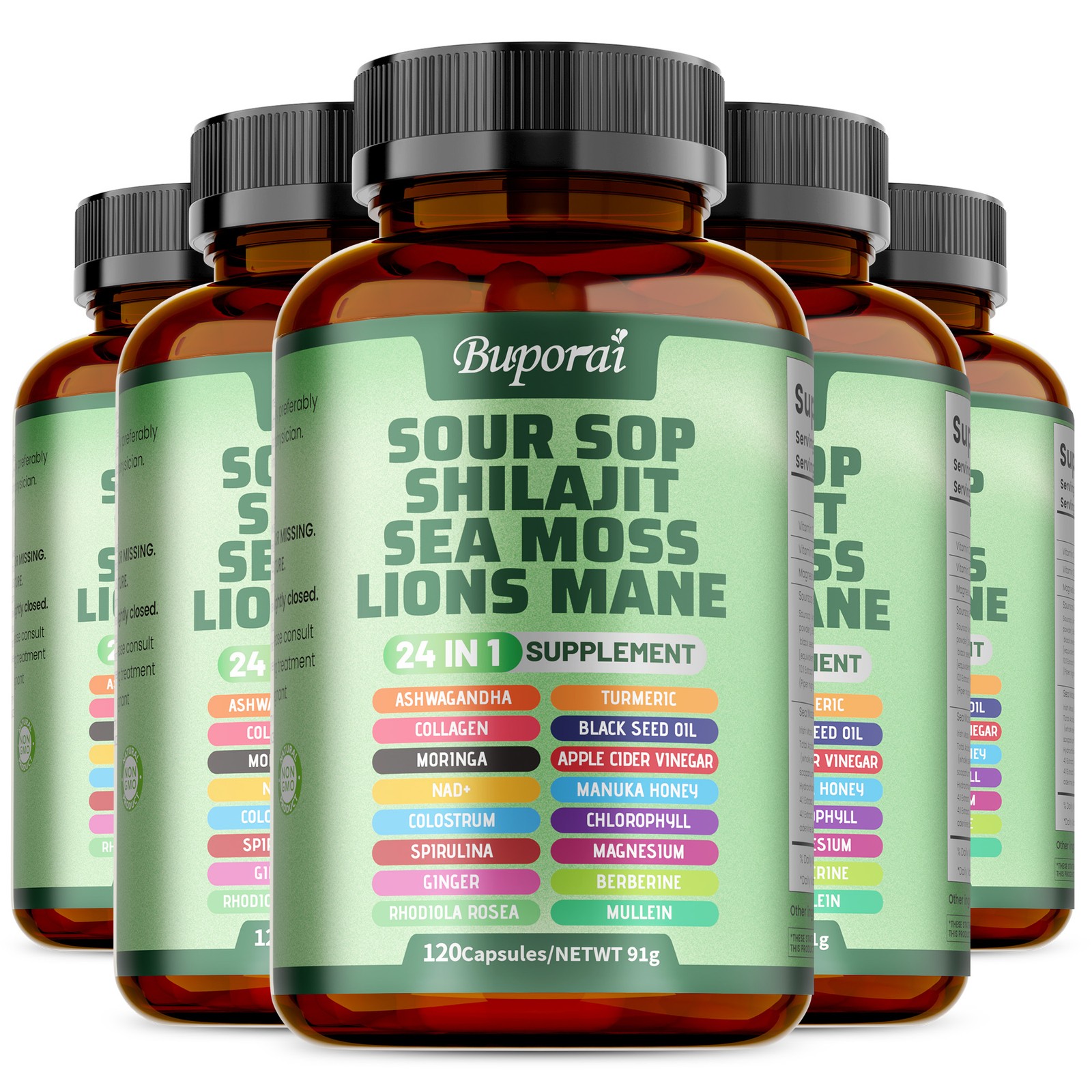 Sour Sop Shilajit Sea Moss Lion’s Mane – Energy, Brain Boost, Immune Support