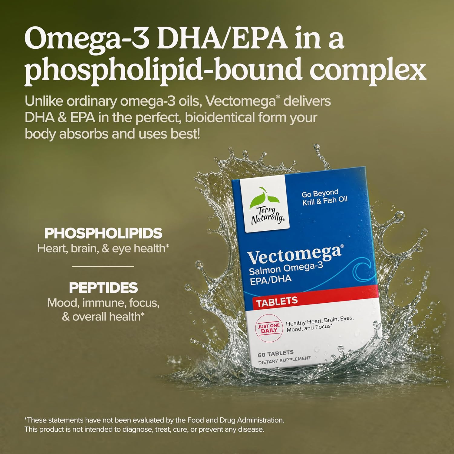 Vectomega – Supplement with EPA & DHA – Omega-3 Tablets for Brain & Heart Health
