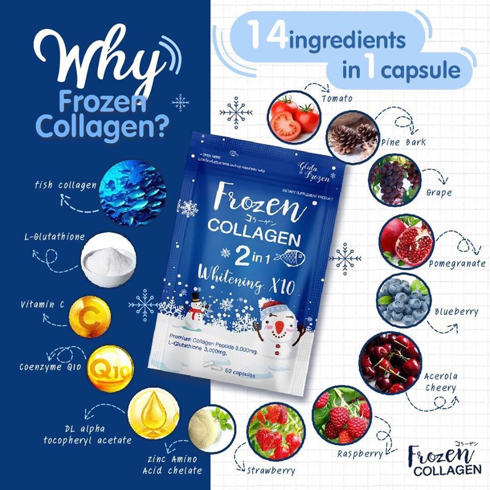 FROZEN COLLAGEN 2in1 Whitening 60capsules Authentic! US Seller