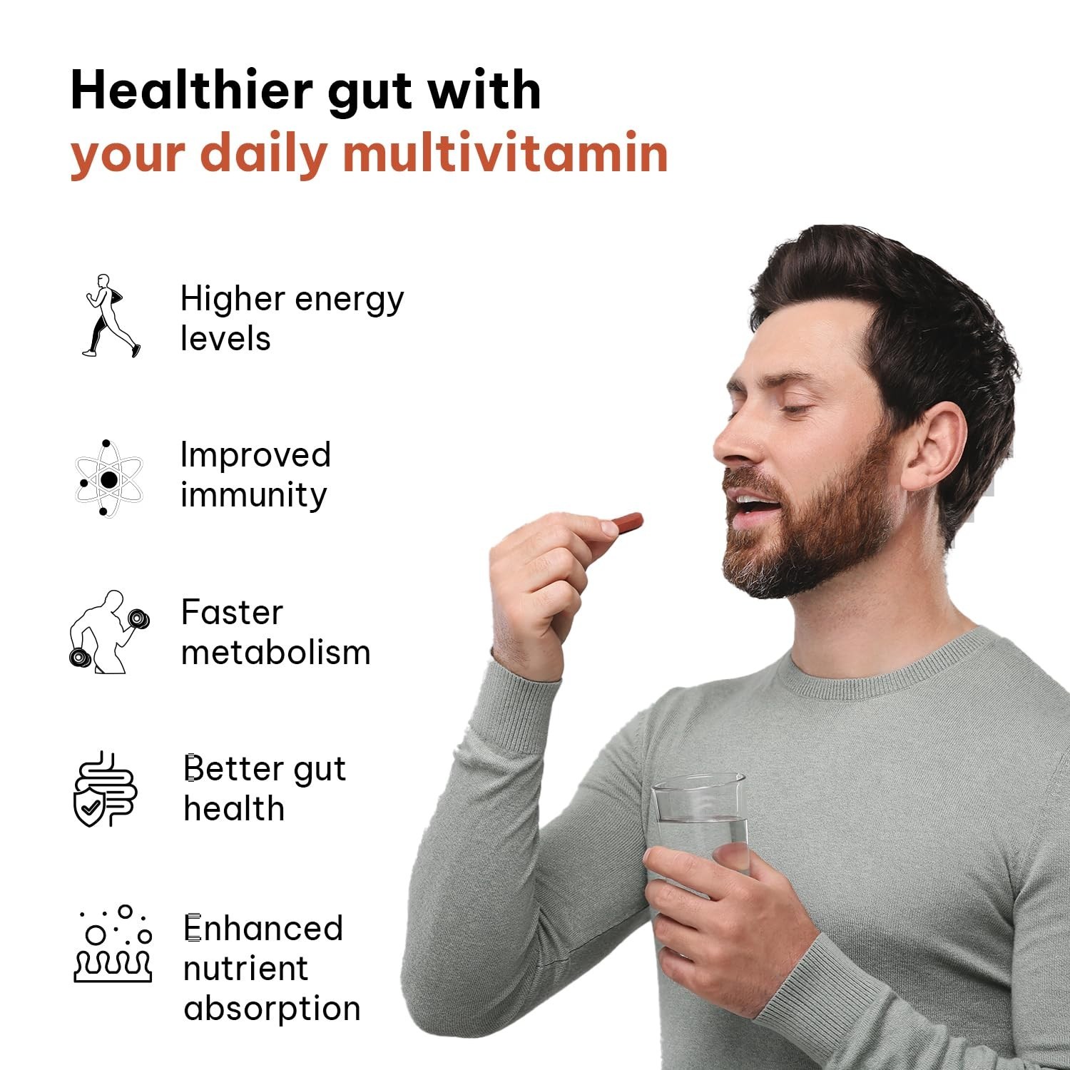 Hk Vitals Multivitamin Plus Probiotics For Immunity & Gut Health, 60 Tablets