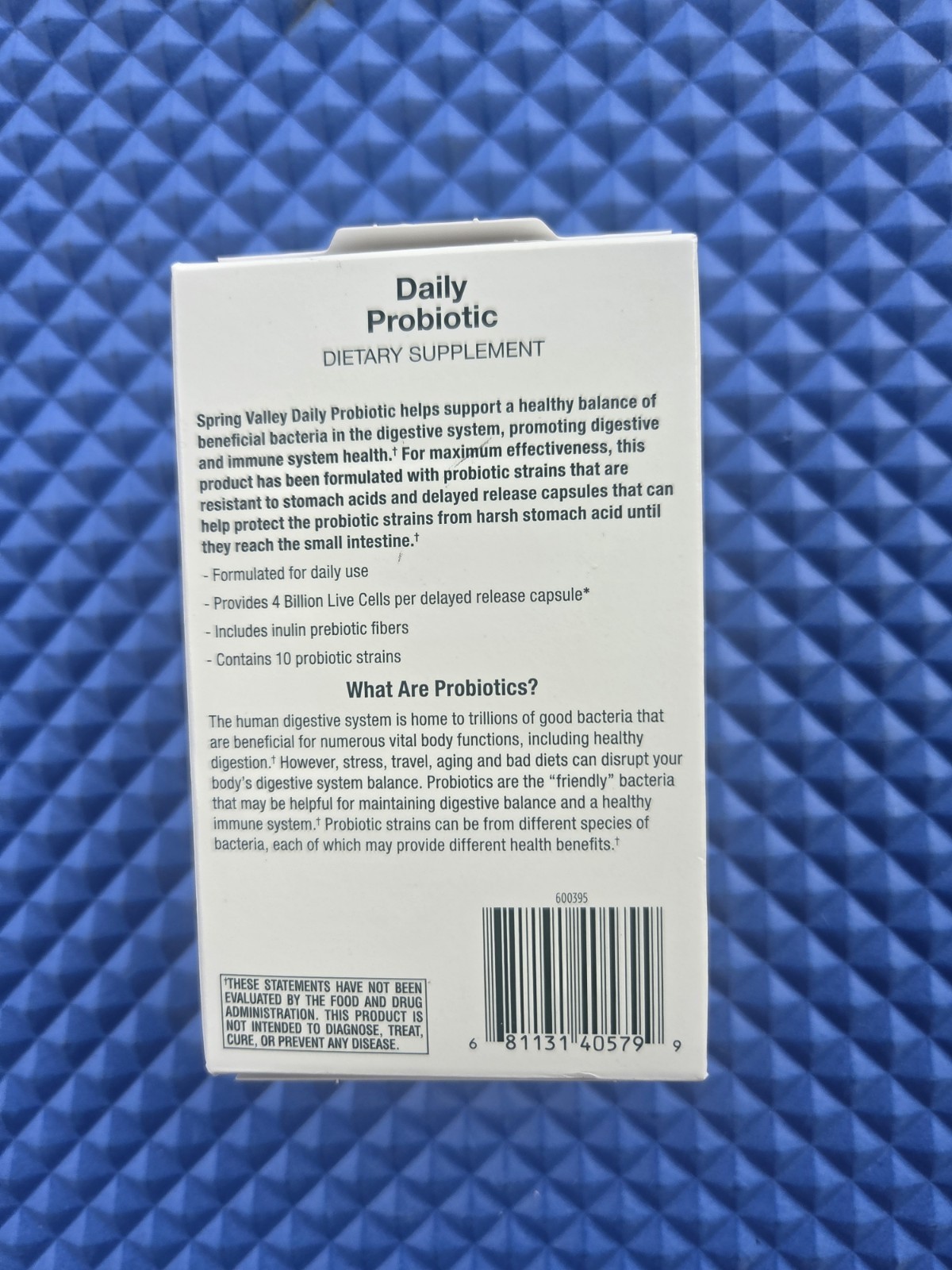Spring Valley Daily Probiotic 60 CT Delayed Release Capsules Digestive Health