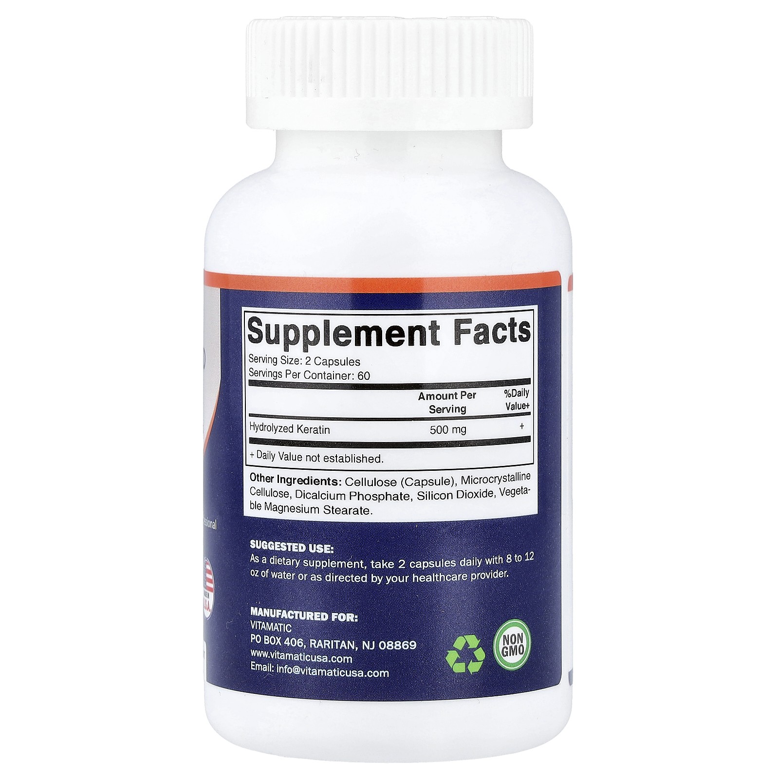 Hydrolyzed Keratin, 500 mg, 120 Vegetable Capsules (250 mg per Capsule)