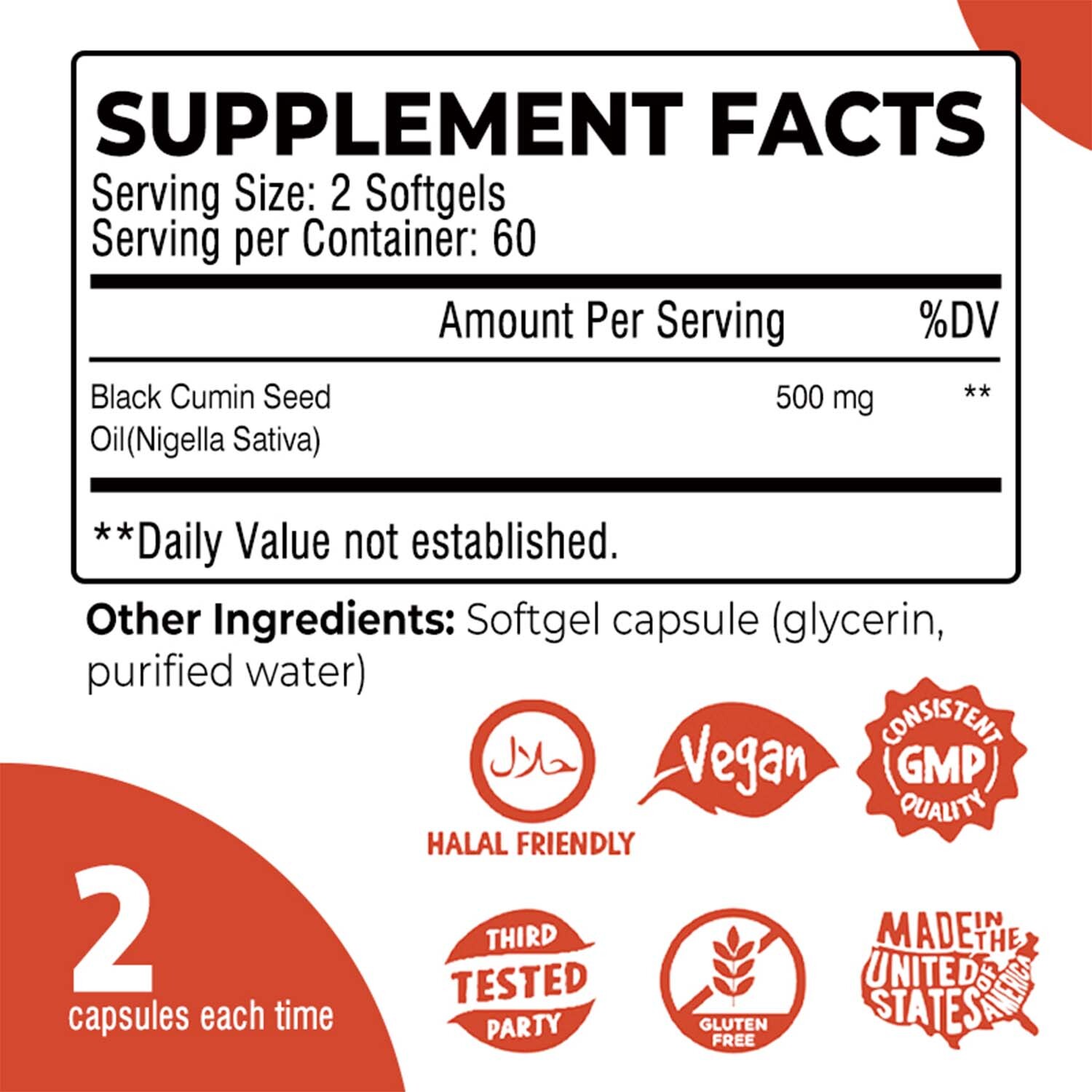 Black Seed Oil -100% Organic Pure Cold Pressed Cumin Nigella Sativa Thymoquinone