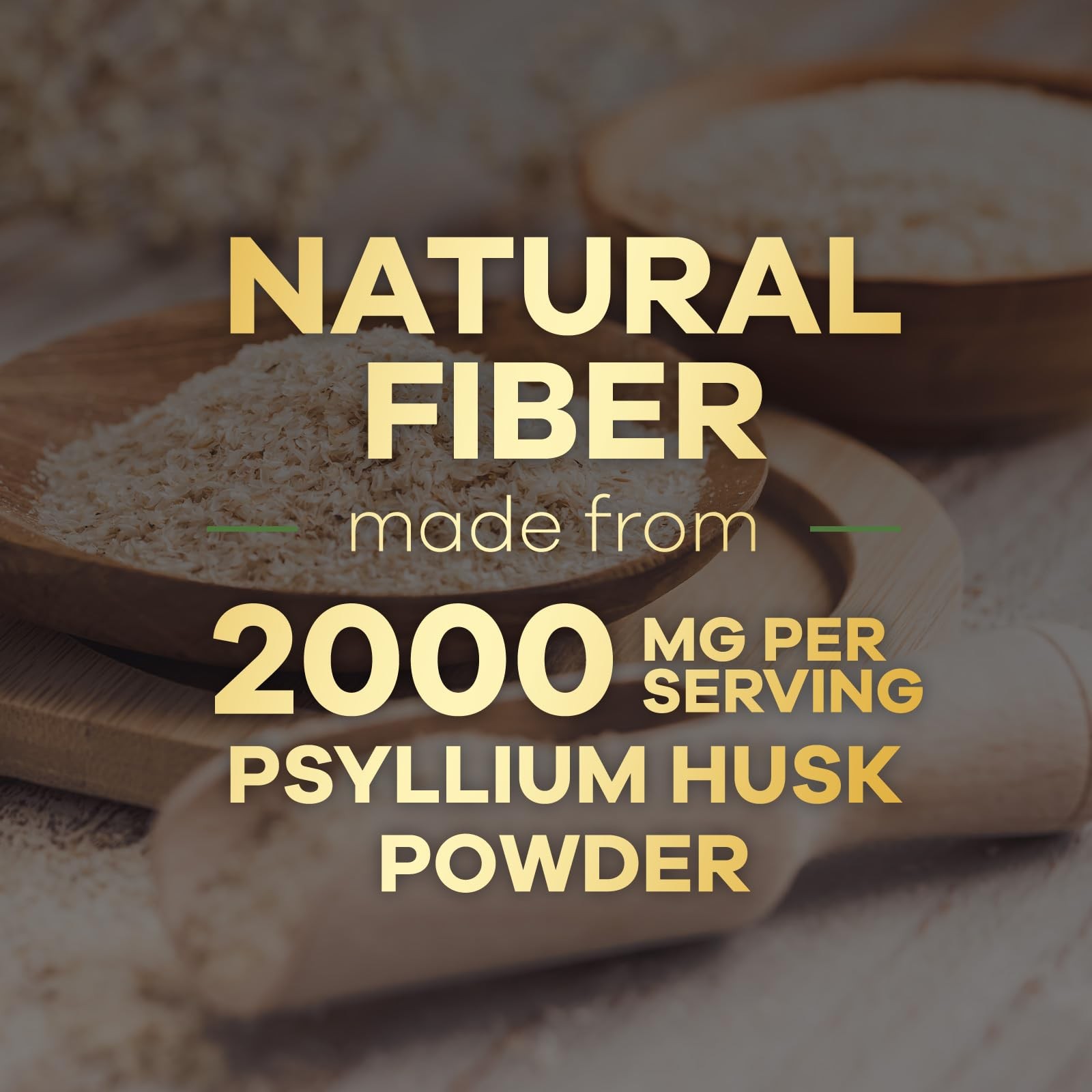Psyllium Husk Powder 2000mg Per Serving Supplement – Extra Strength Psyllium Fib