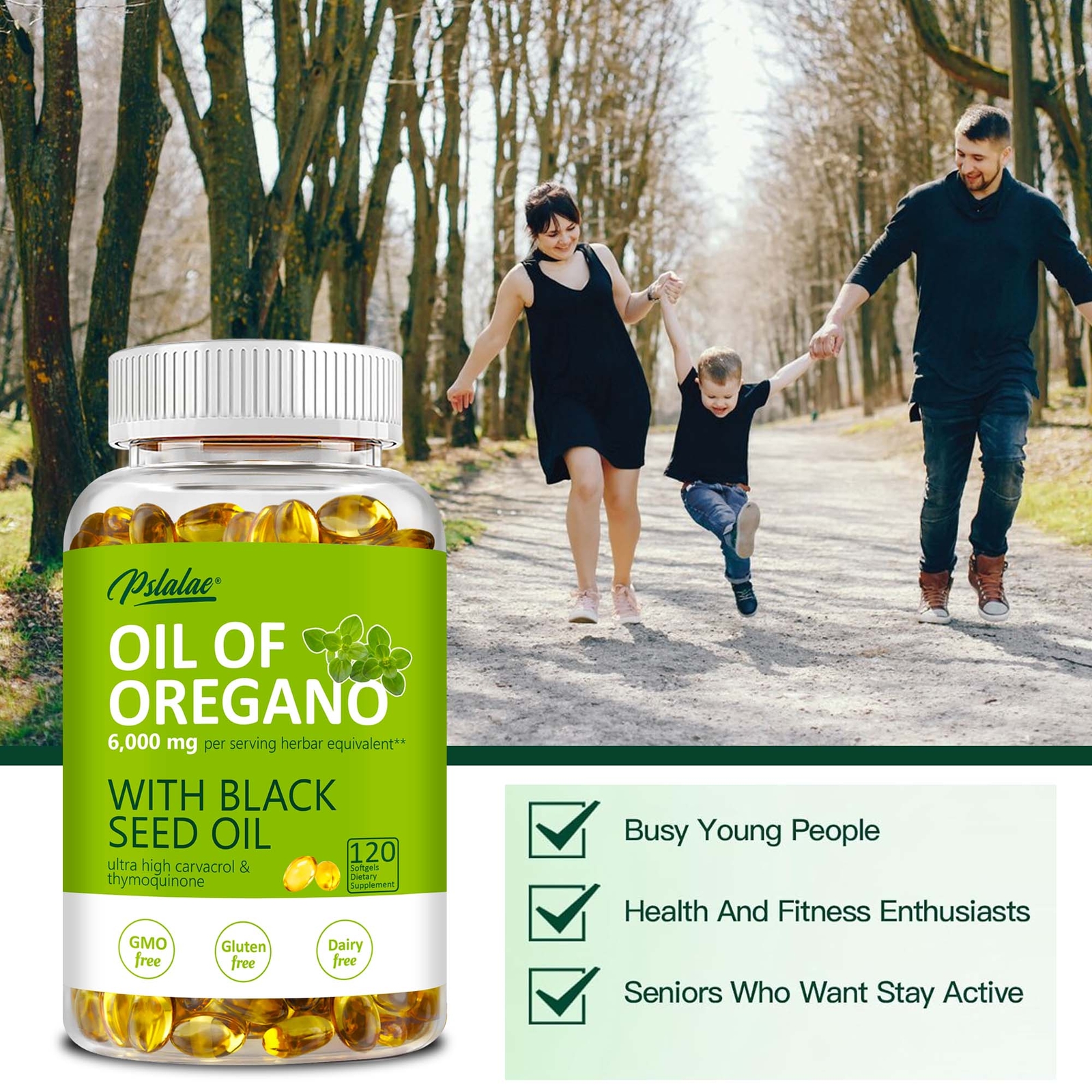 120pcs Oil of Oregano – Carvacrol, Support Digestive, Respiratory, Joint Health