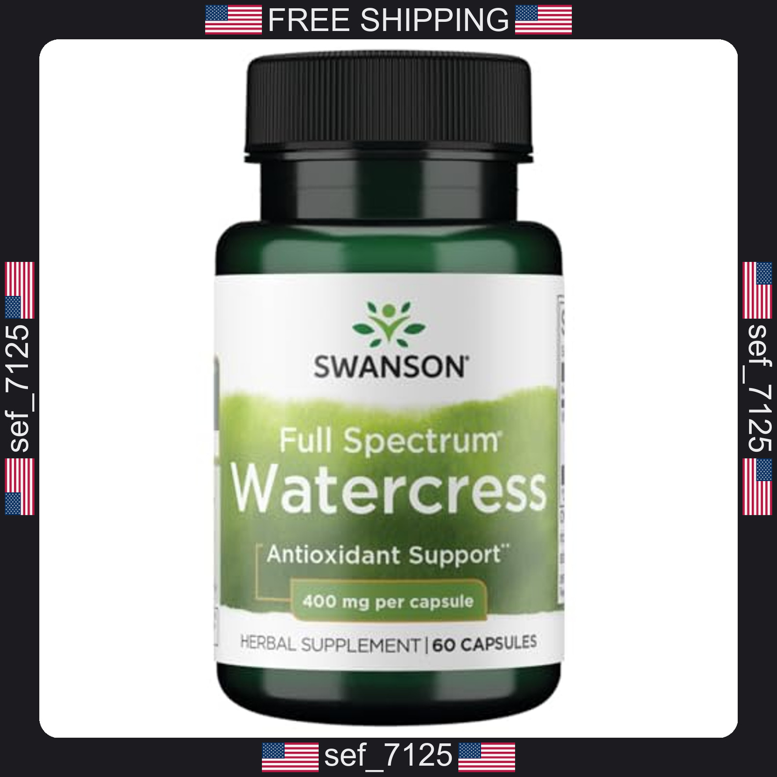 Swanson Full Spectrum Watercress 400 Milligrams 60 Capsules