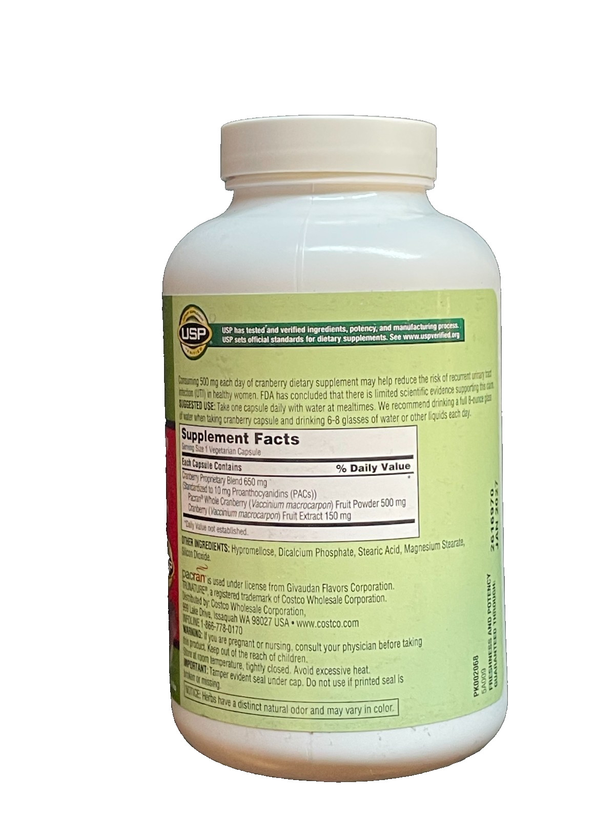 Trunature CRANBERRY 650mg, 140 Capsules EXP 1/2027