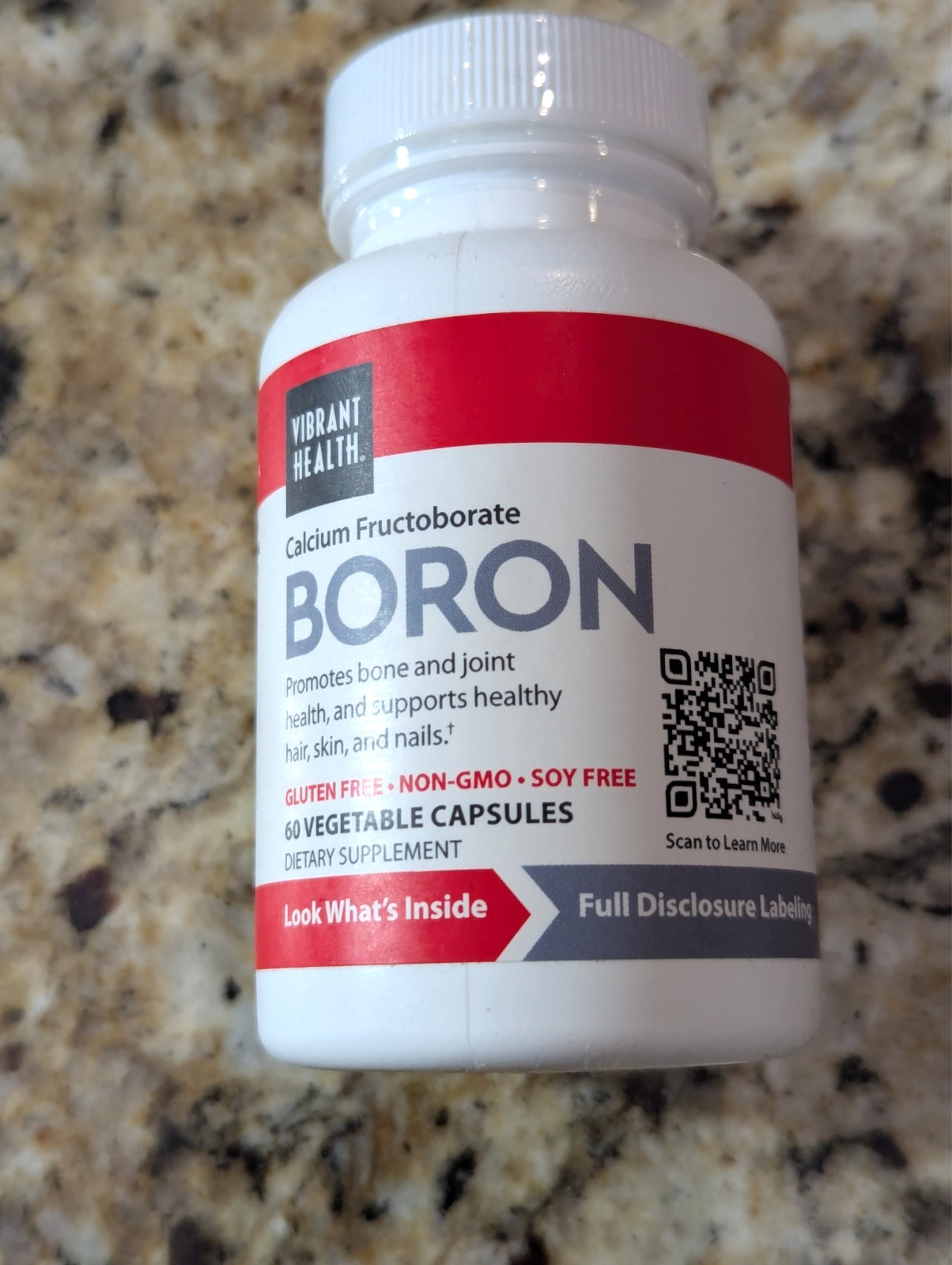 Vibrant Health Boron Calcium Fructoborate 60 capsules exp: 01/2028
