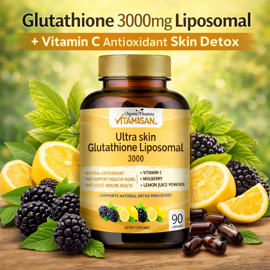 2X Liposomal Glutathione 3000 + Vitamin C Antioxidant 90 Caps Supplement