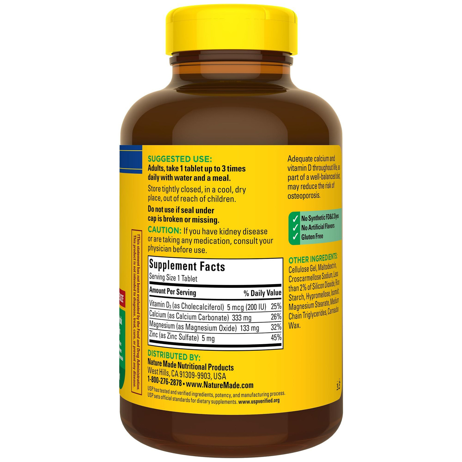 Nature Made Calcium Magnesium Zinc with 300 Count (Pack of 1), No Color