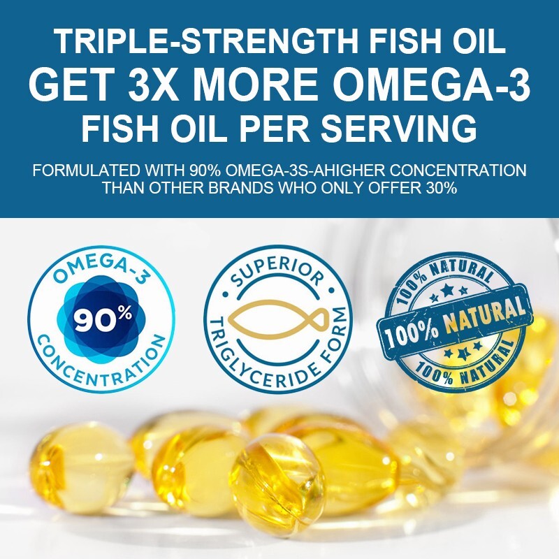 1/2/4x Omega 3 Fish Oil 3600mg Triple Strength EPA & DHA Heart & Brain Health US