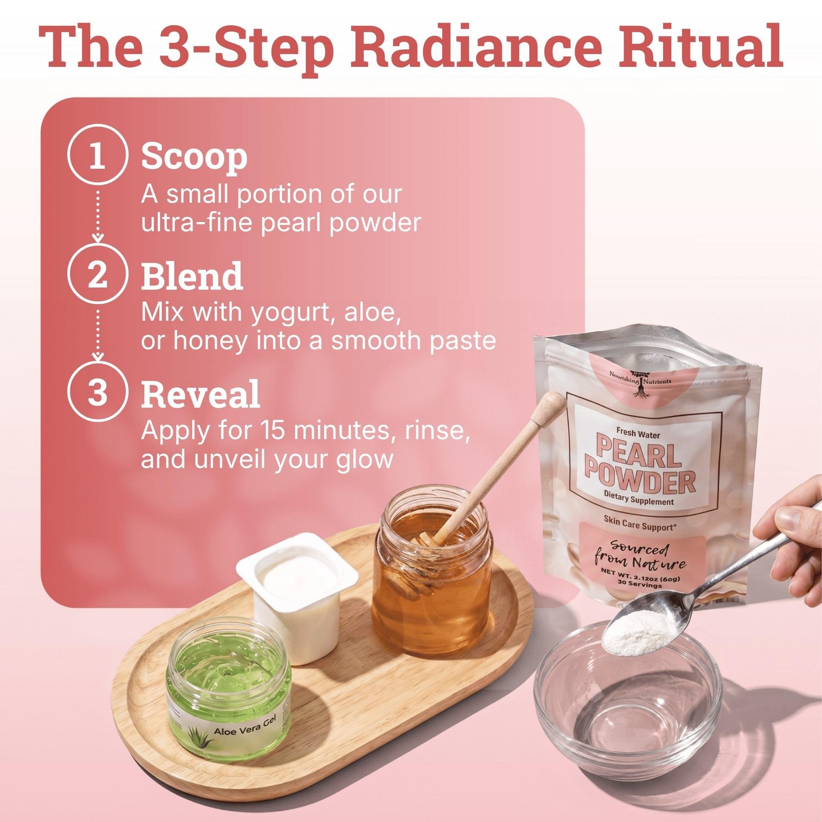 Pearl Powder Organic Quality, DIY Beauty Face Mask for Glowing Skin & Under E…