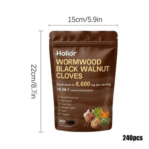 Holior Wormwood Black Walnut Clove Herbal Supplement 240 Softgels