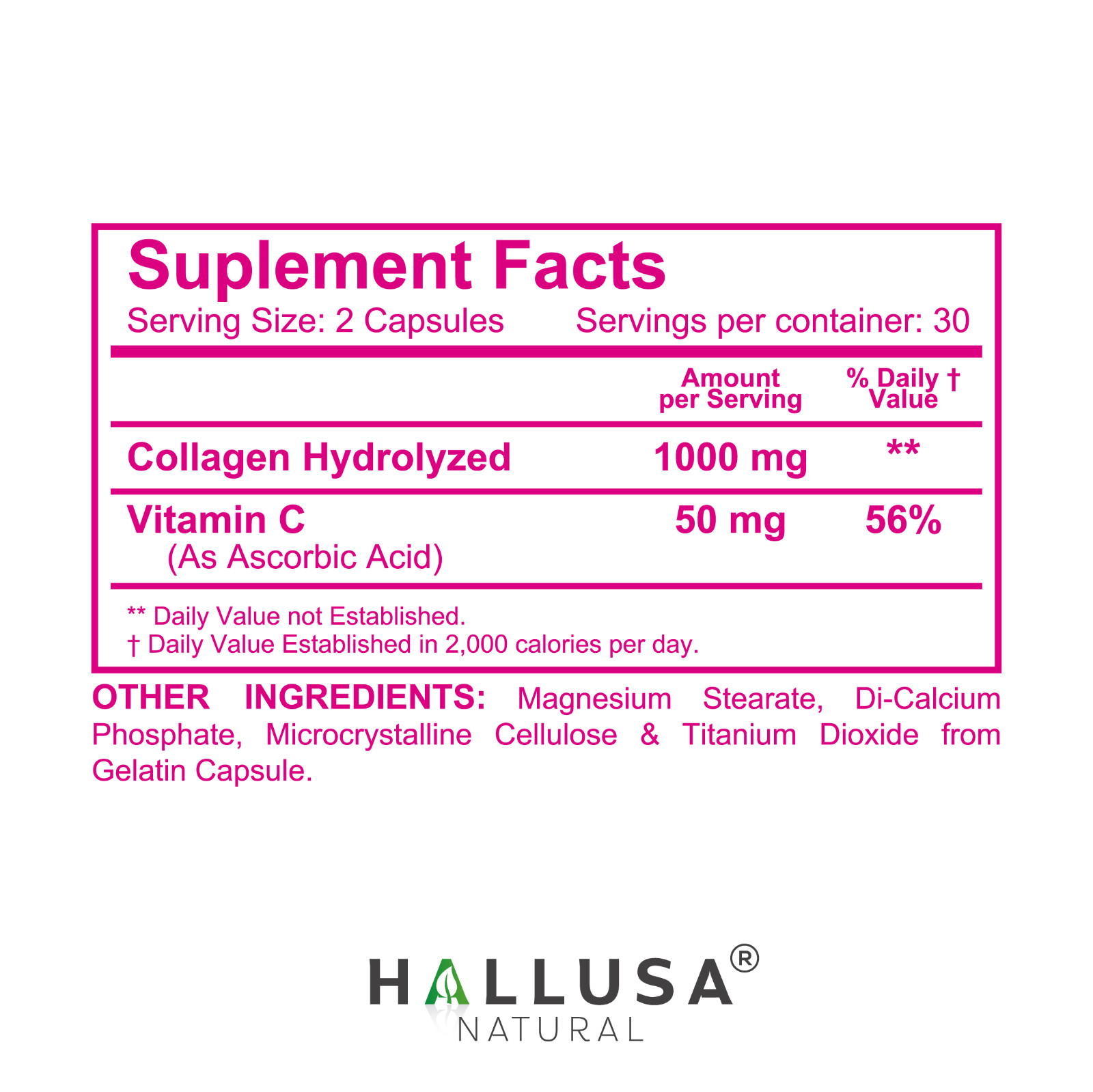 HYDROLYZED COLLAGEN Complex – Skin, Hair & Joint Care – Anti-Aging – 60 Caps
