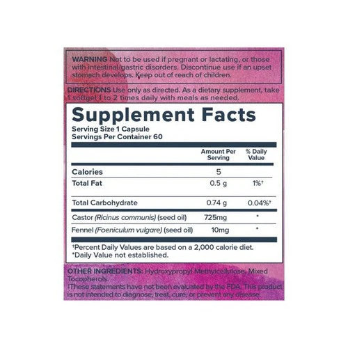 Castor Oil 60 vcaps 725 mg by Heritage Store