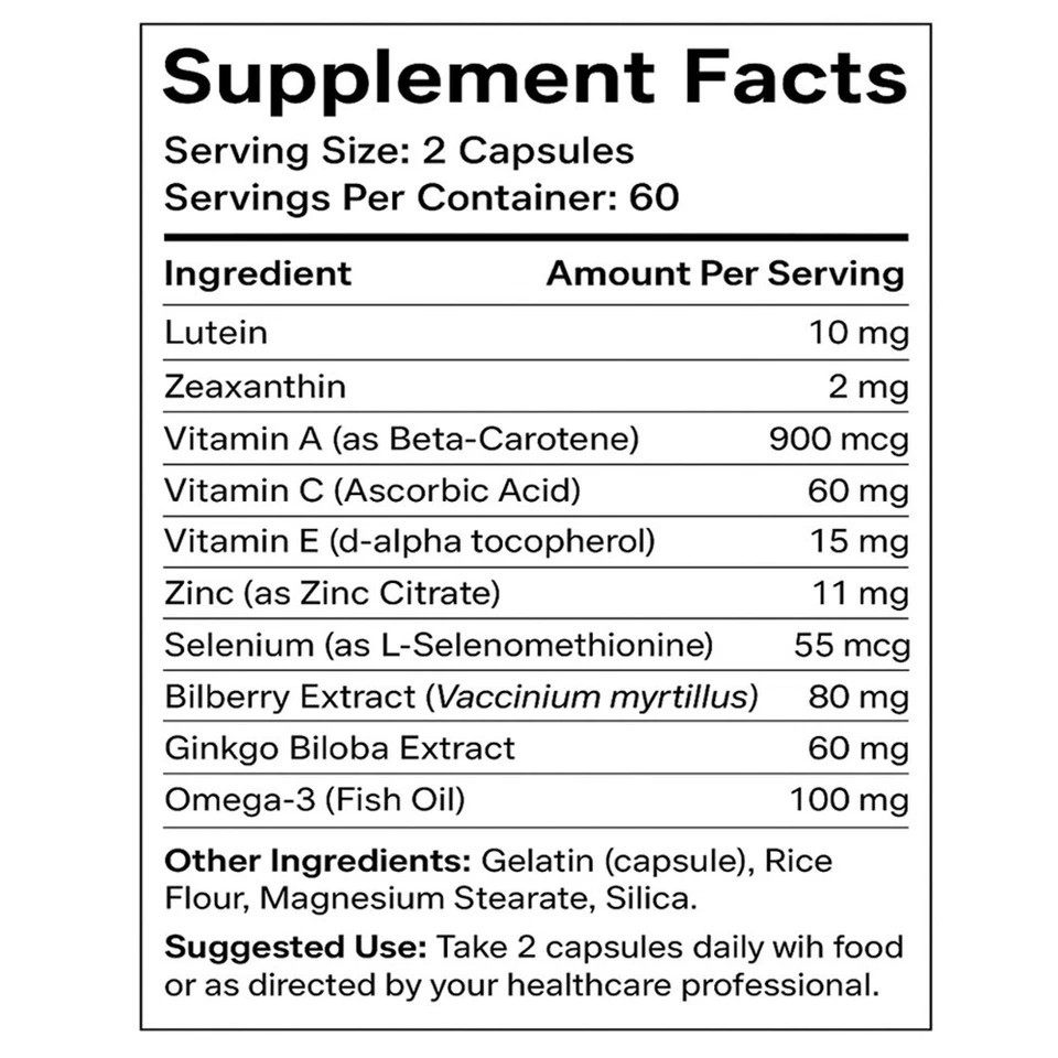 Eyecare Supplement for Dry Eyes – Clinically Proven 60 Capsule