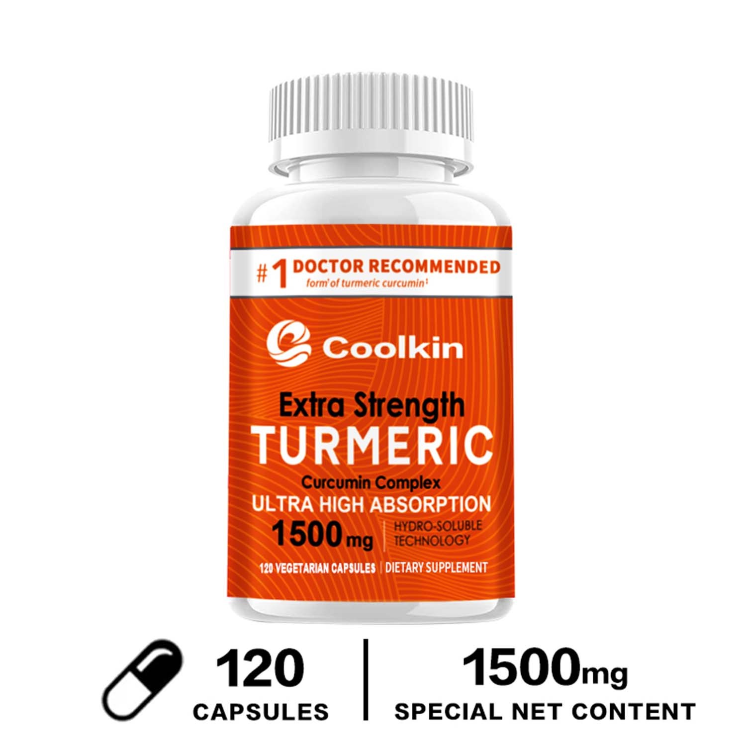 120pcs Extra Strength Turmeric Curcumin Complex – High Absorption, Pain Relief