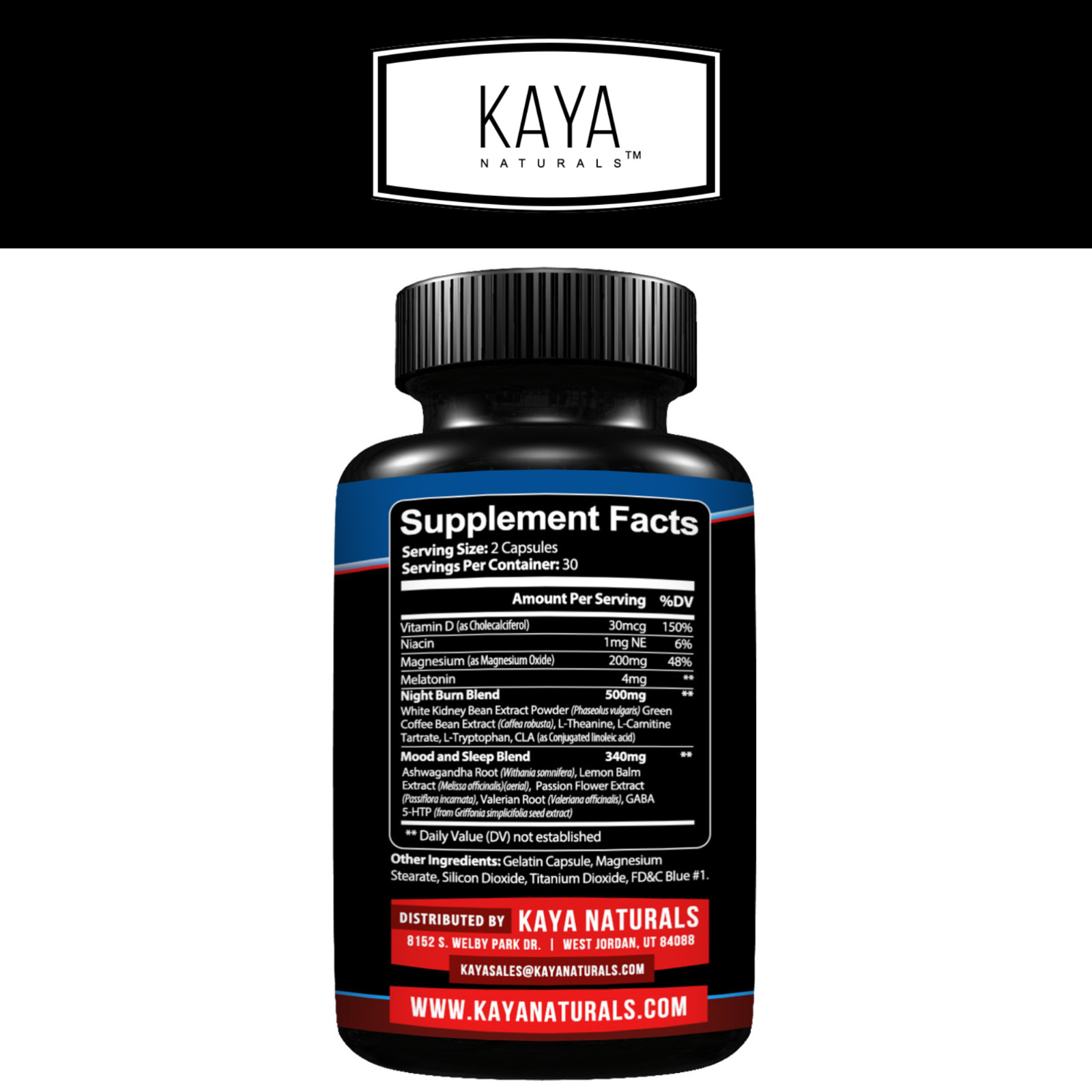 Night Time Fat Burn Supplement 60ct, Metabolism Support, Healthy Weight Loss