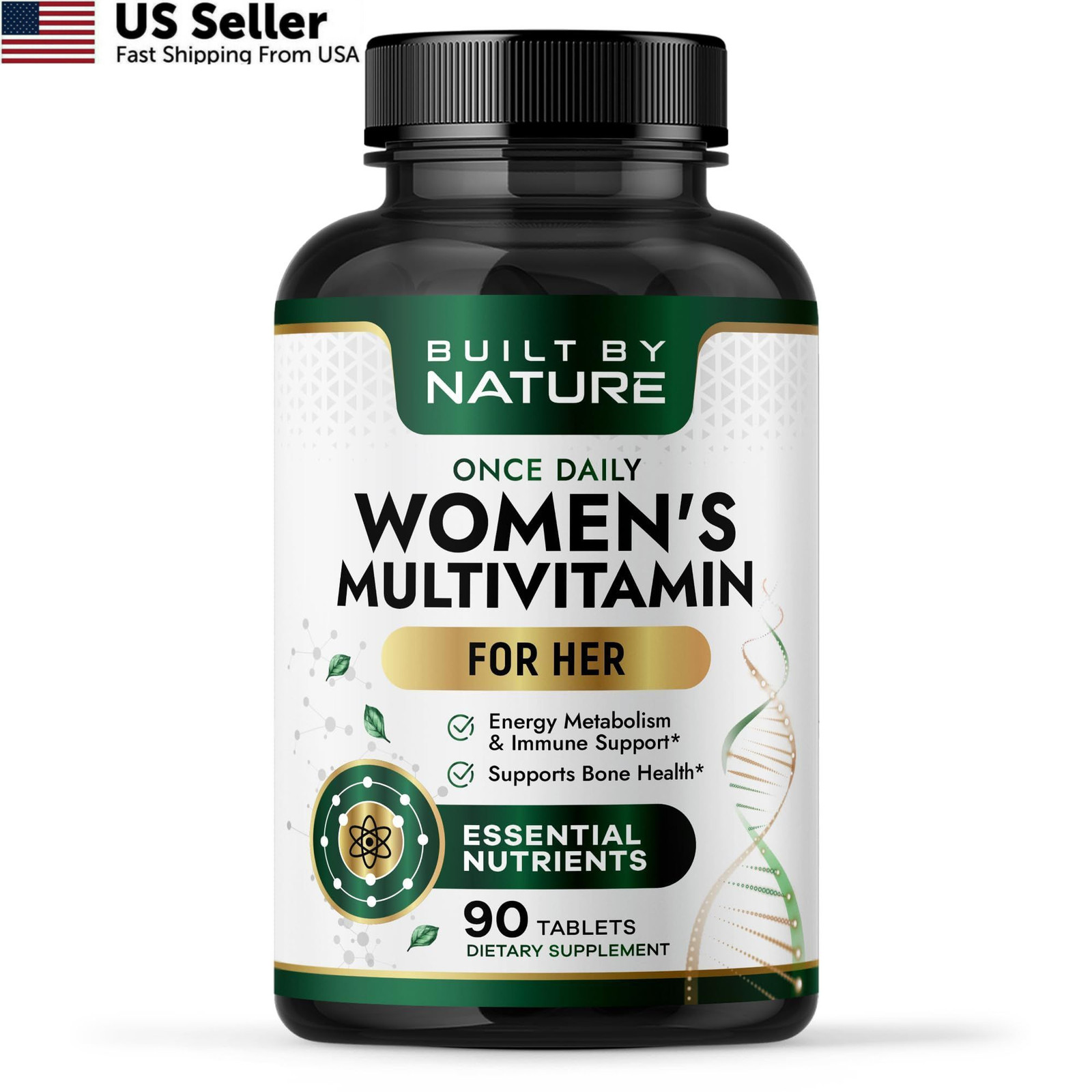 90 Tabs Built by Nature Women Multivitamin Energy Immunity Beauty Vitamins Miner