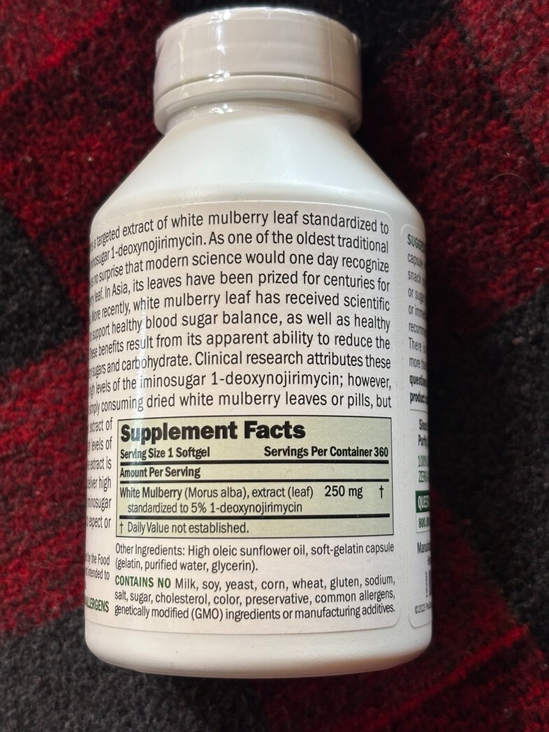 Andrew Lessman White Mulberry Leaf 360 Capsules Exp. 11/30/2025