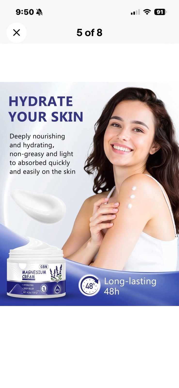 GBN Magnesium Cream for Sleep – Natural Relaxation 4.2 Fl Oz (Pack of 1)