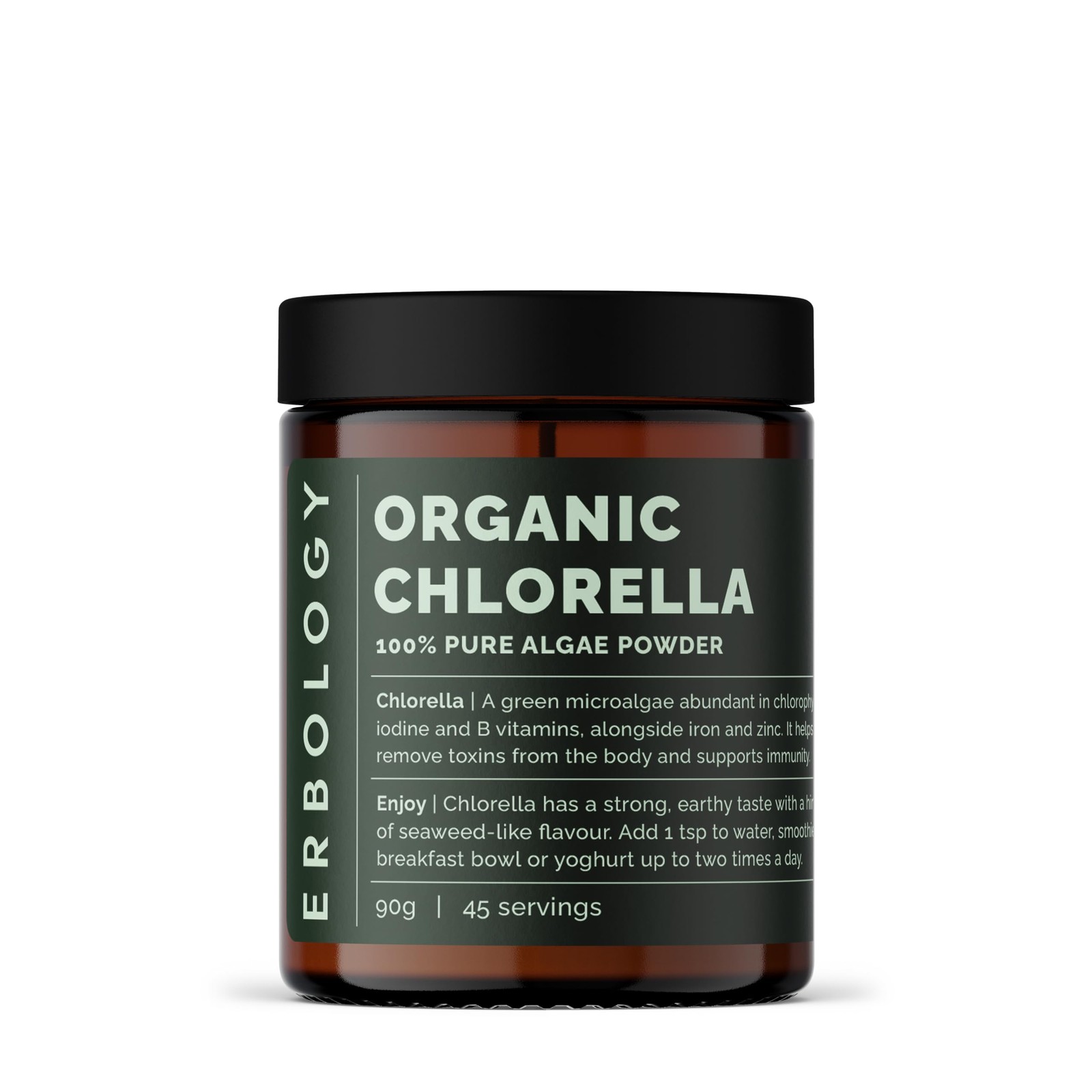 Erbology Organic Chlorella Powder 3.2 oz 45 Servings Sustainably Sourced in…