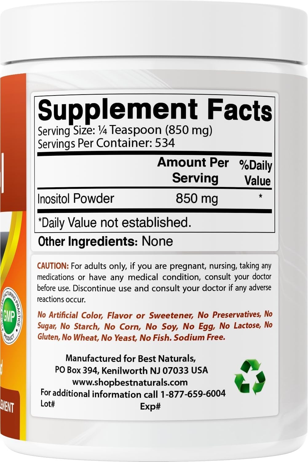 High-Purity Inositol Powder, 1Lb – Promotes Healthy Liver & Cell Function
