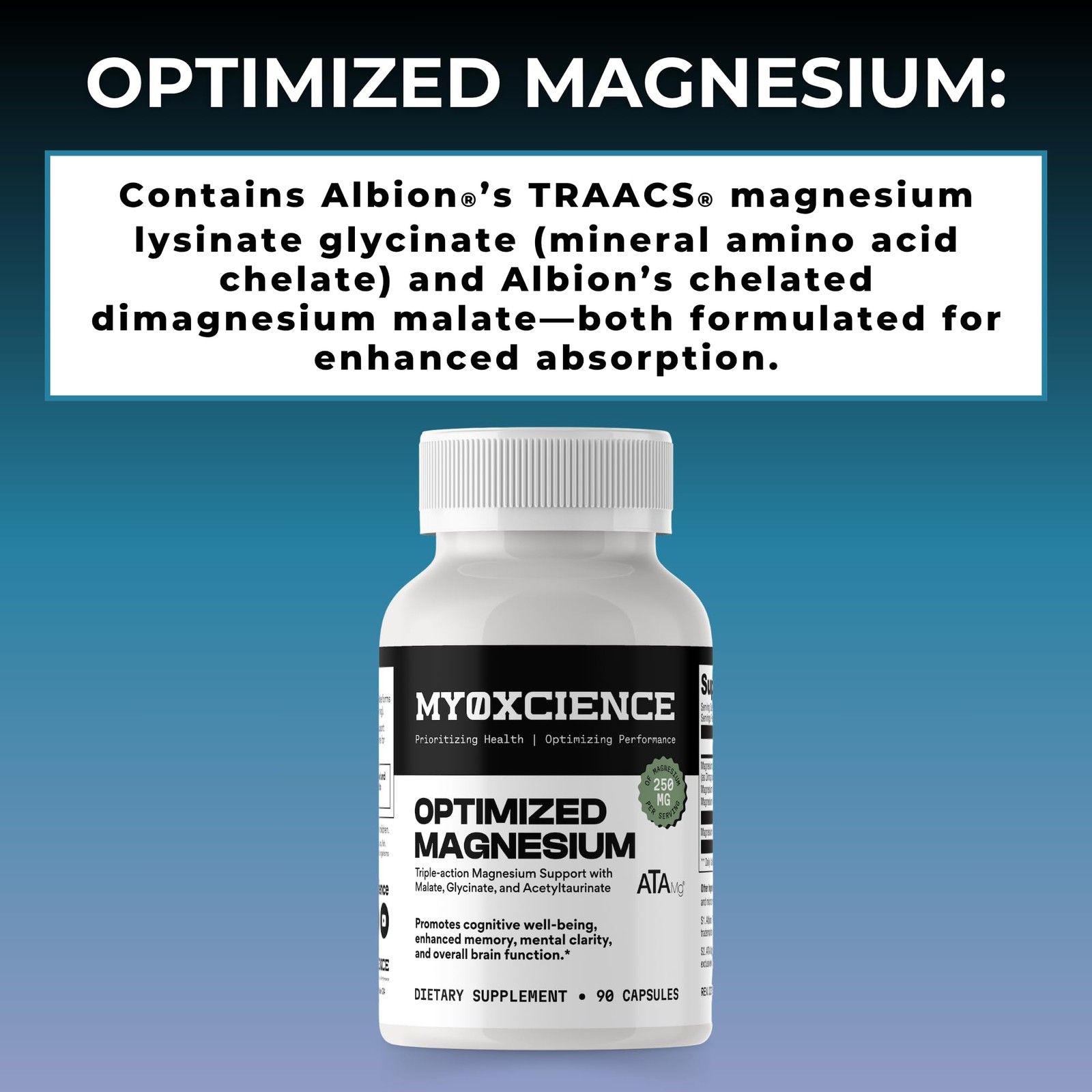 MYOXCIENCE Optimized Magnesium Glycinate + 90 Count (Pack of 1)