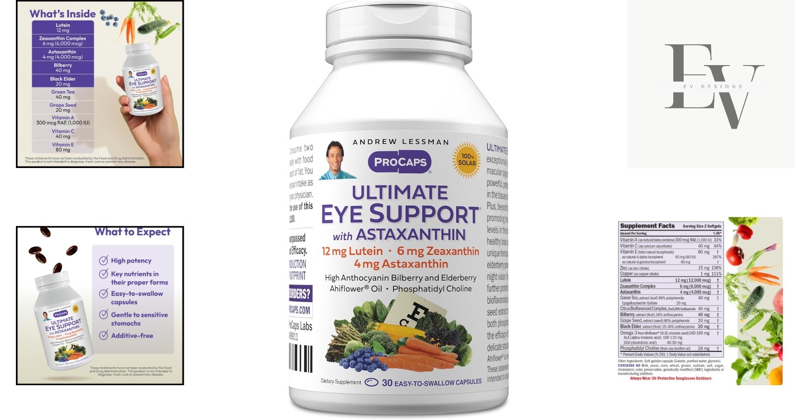 Bioactive Eye Health Support – 30 Softgels with Lutein, Zeaxanthin & Bilberry