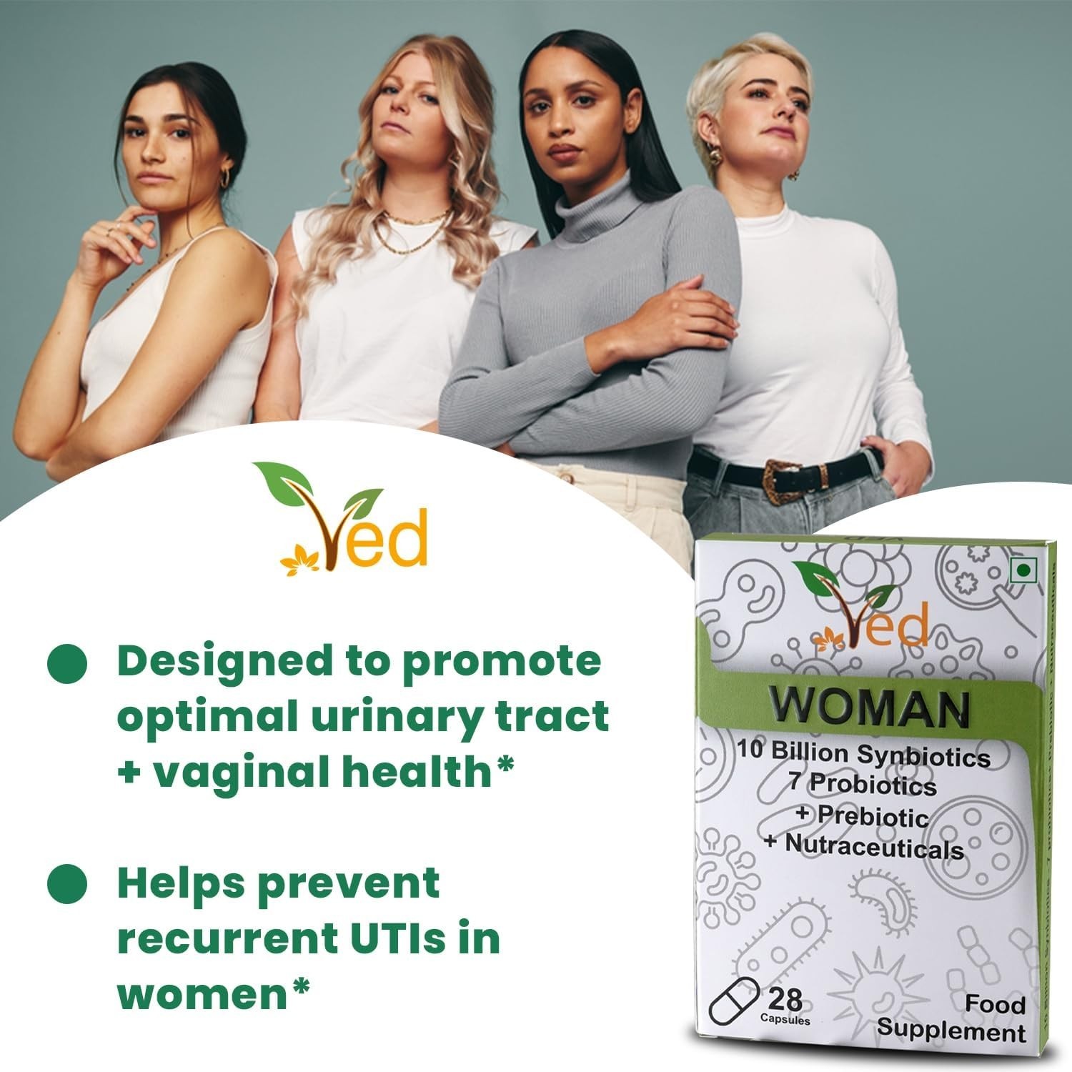 Ved Synbiotics Woman Probiotic & Prebiotic Complex 28 Vegan Capsules