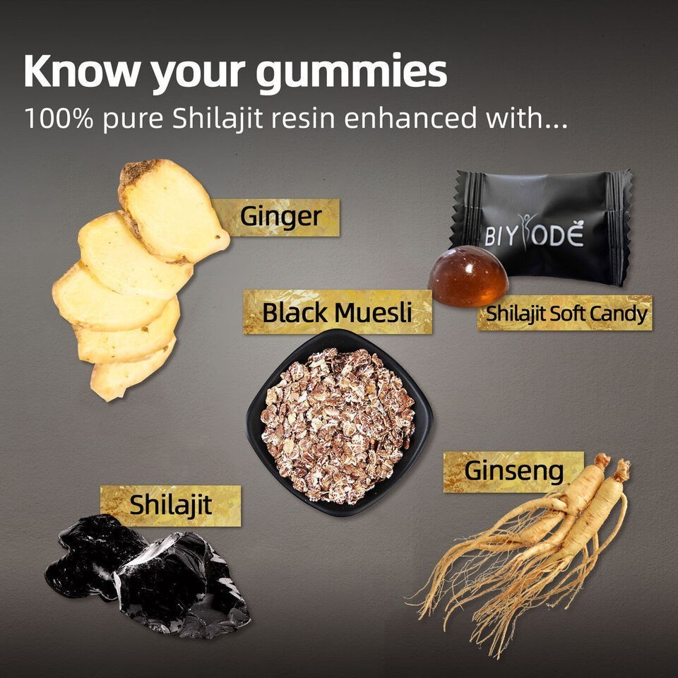 Himalayan Shilajit GOLD Gummies, Organic, Extremely strong 3000 mg, Fulvic Acid