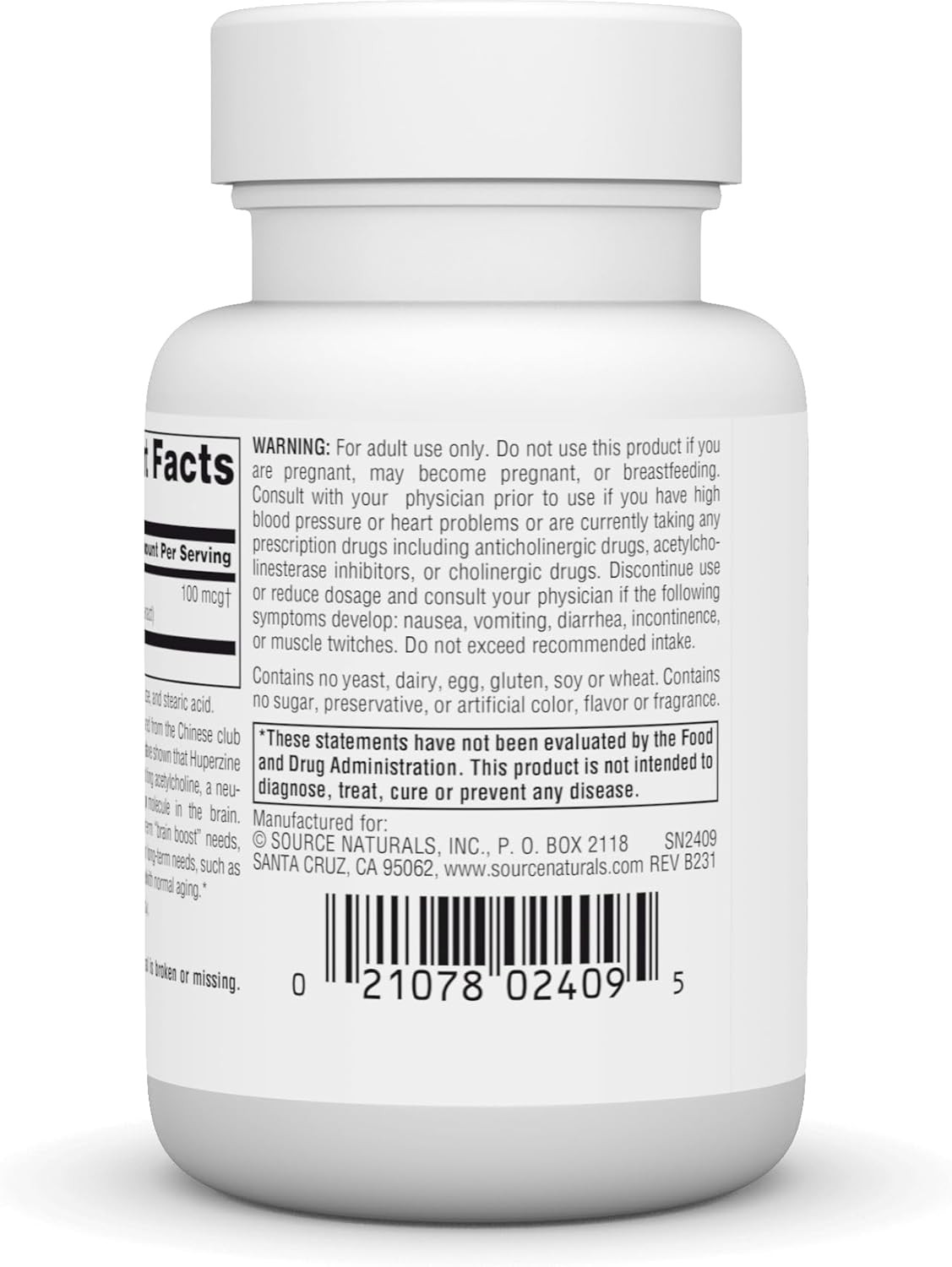 Huperzine a for Learning & Memory* – 100 Mcg, 60 Tablets