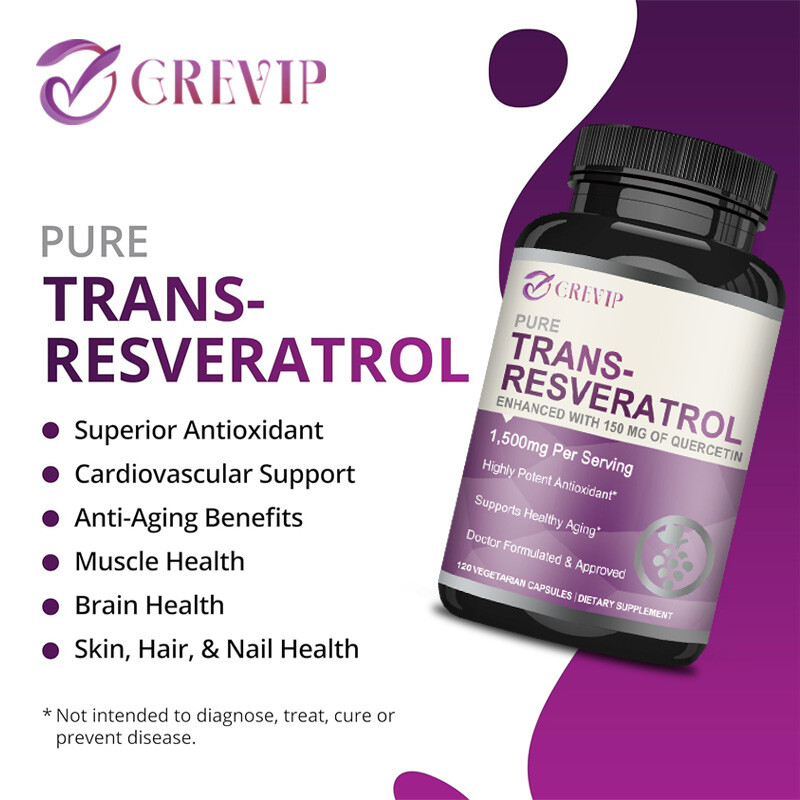 Trans-Resveratrol 1500mg -Quercetin -Anti-Aging, Anti-inflammatory, Antioxidant