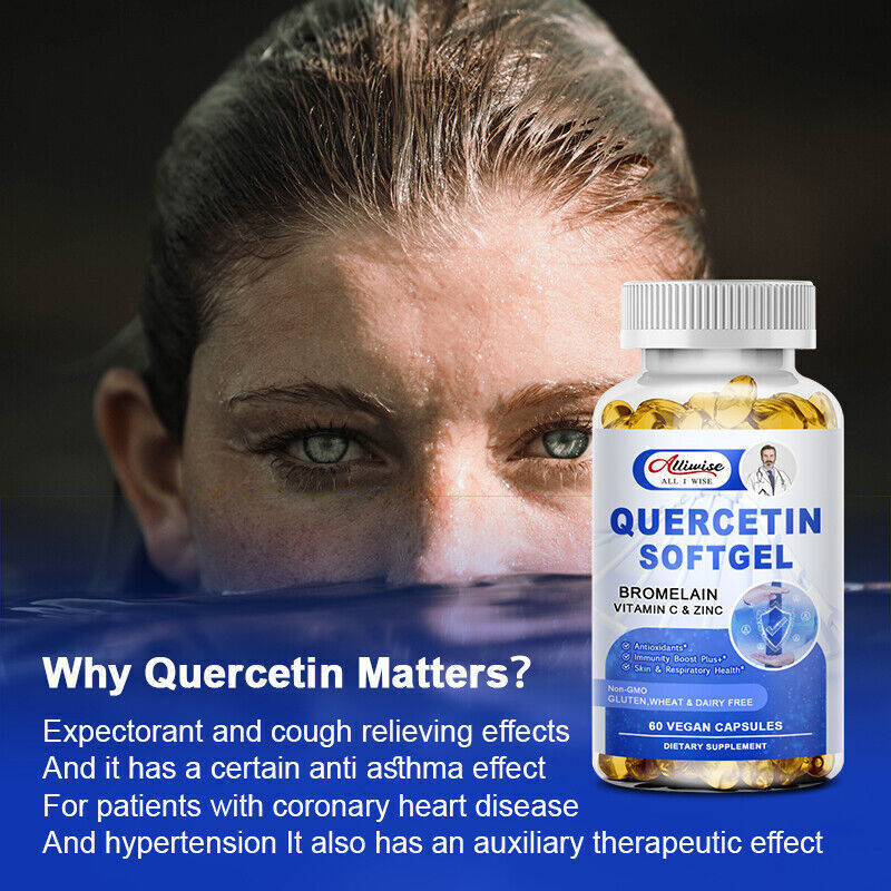 1000MG Quercetin with Bromelain & Zinc – Natural Immune Support Supplement