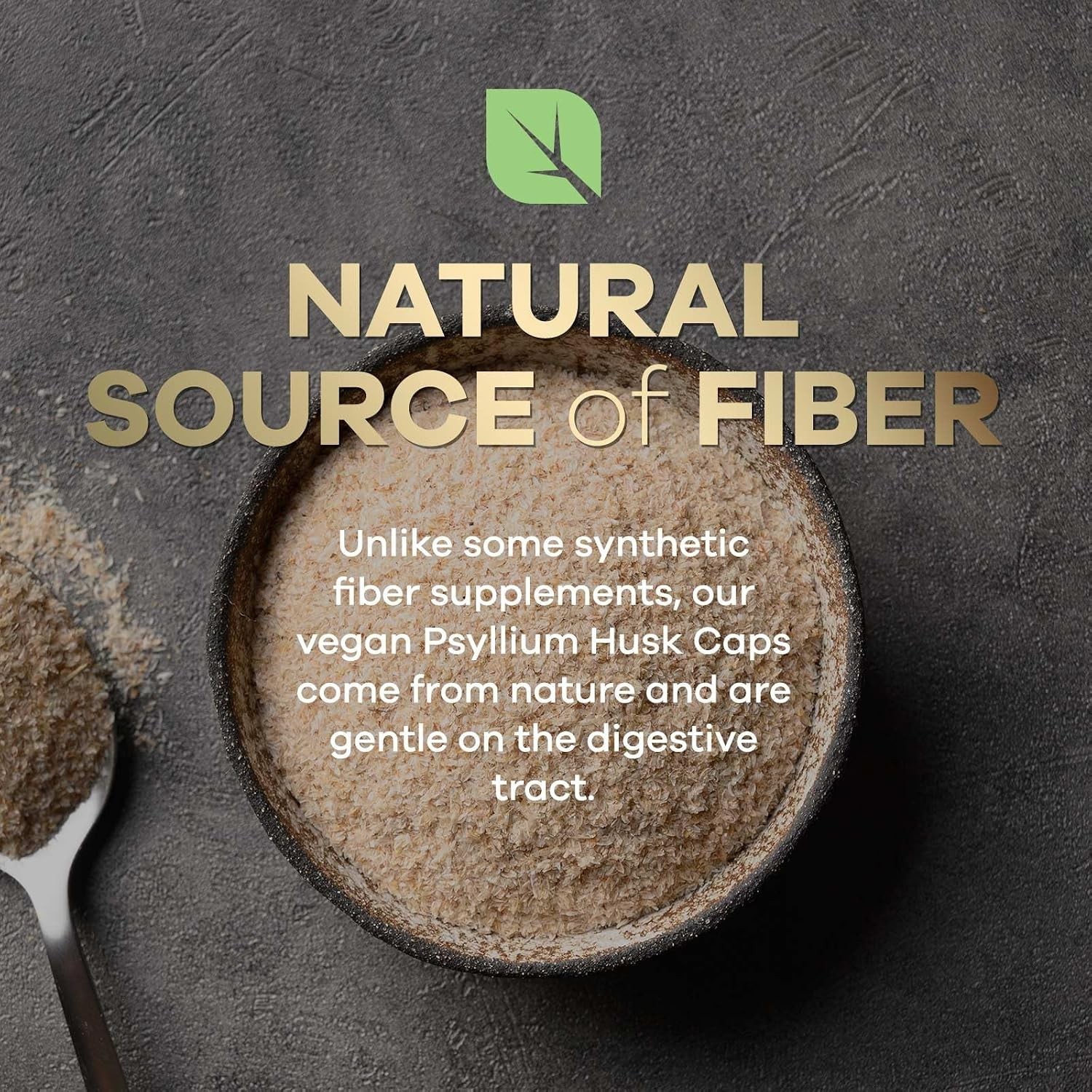 High Absorption Psyllium Husk Fiber Caps 2000 mg, Natural Soluble Fiber Capsules