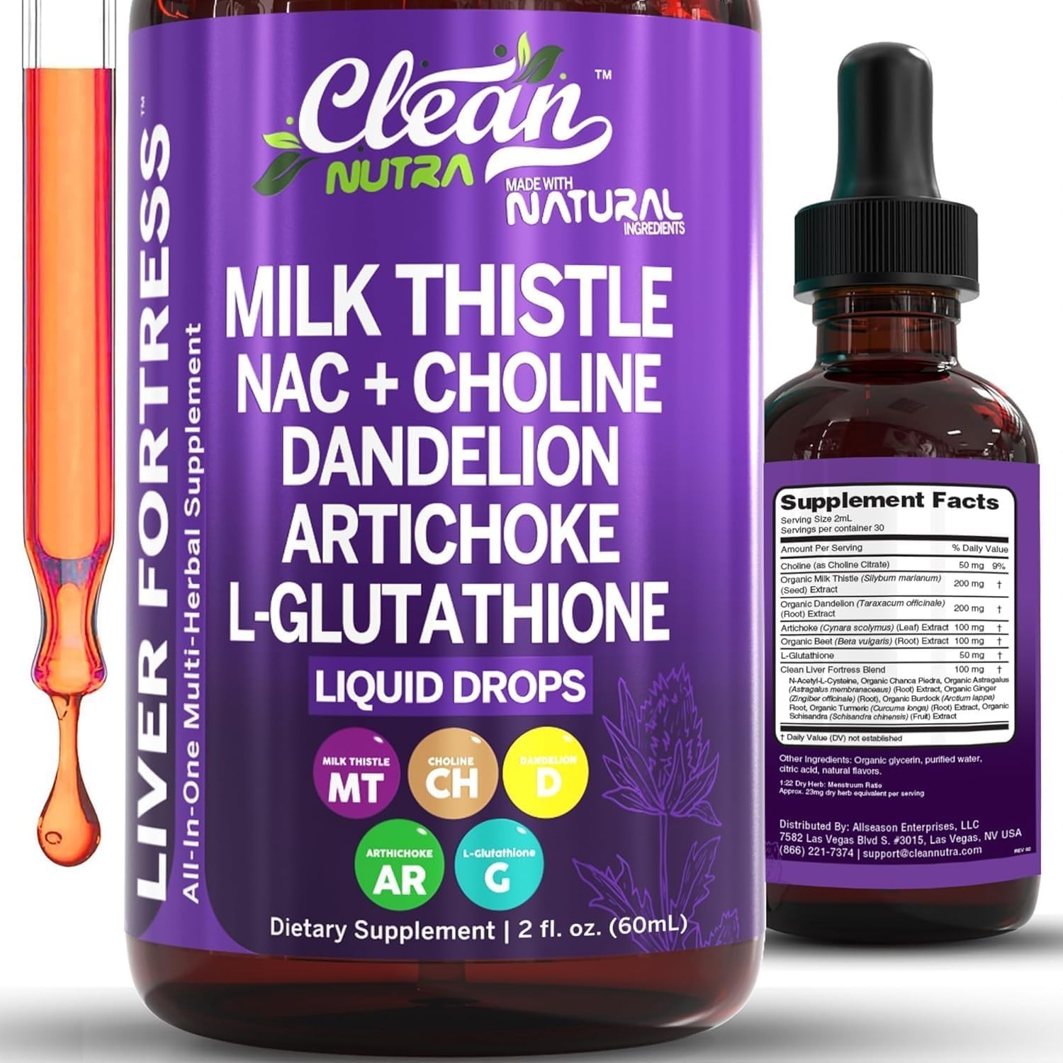 All-In-One Liver Support Supplement with Milk Thistle & N-Acetyl Cysteine Drops