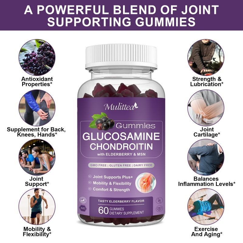 Glucosamine Chondroitin Gummies & MSM 3100mg – Triple Strength Joint Support