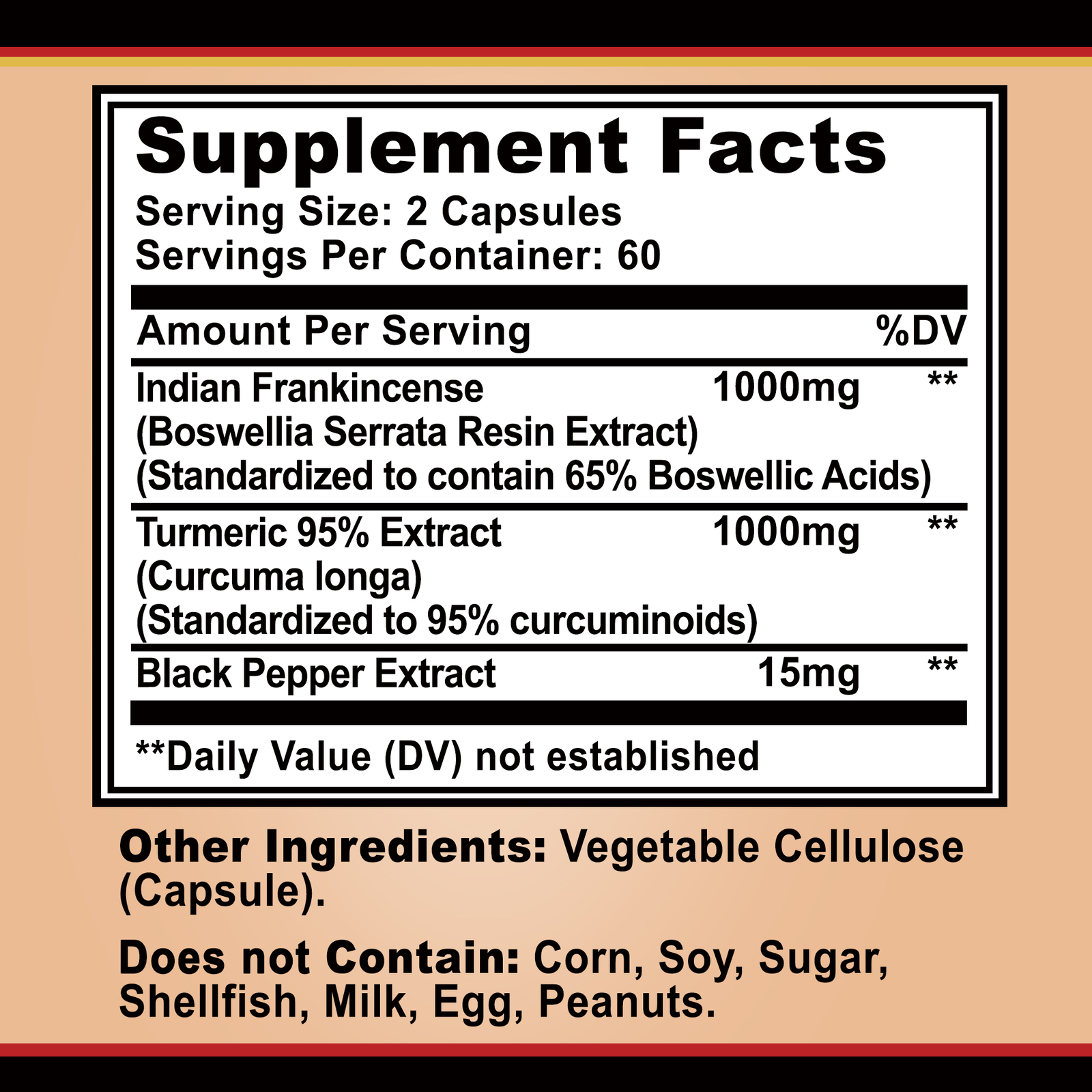 Boswellia Turmeric 2000mg -Pain Relief,Joint Health,Natural Powerful Antioxidant