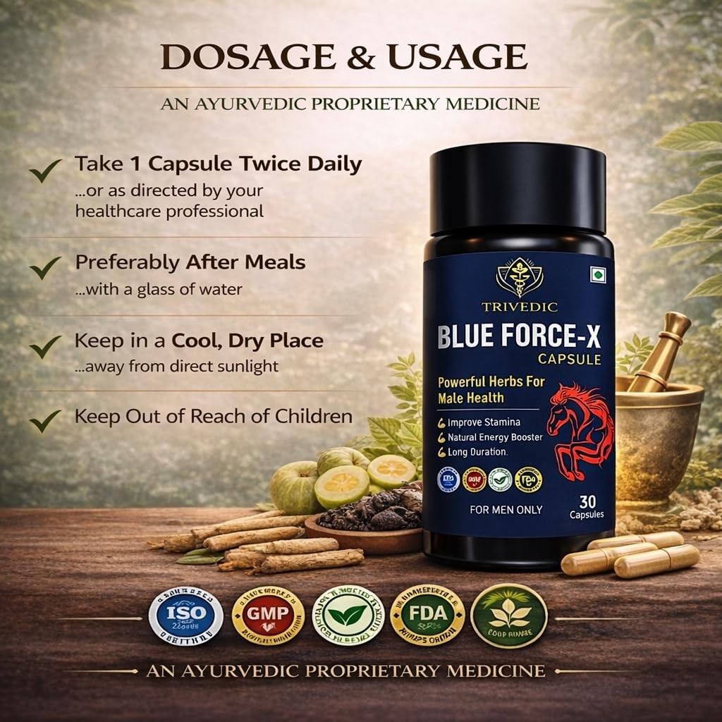 Blue Force-X Natural Men’s Health Supplement Energy Wellness Formula