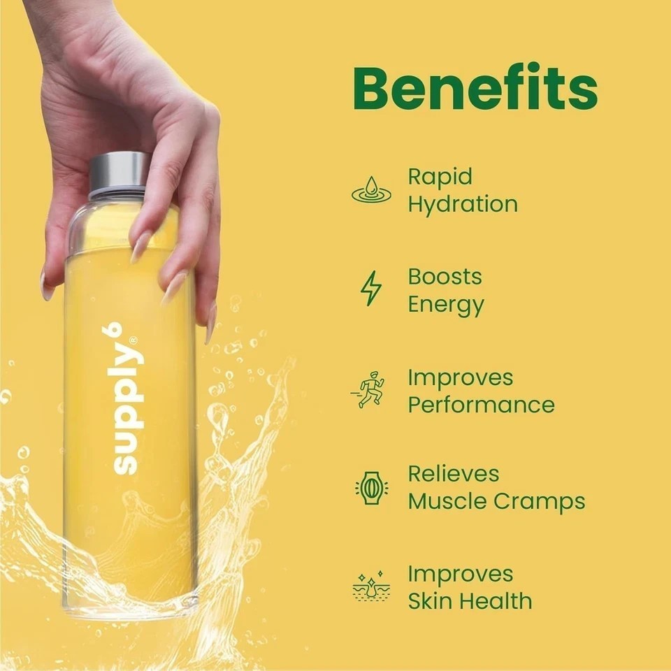 Supply6 Salts | Electrolyte Mix | Zero Added Sugar, (18 Servings, Lemon Lime) K3