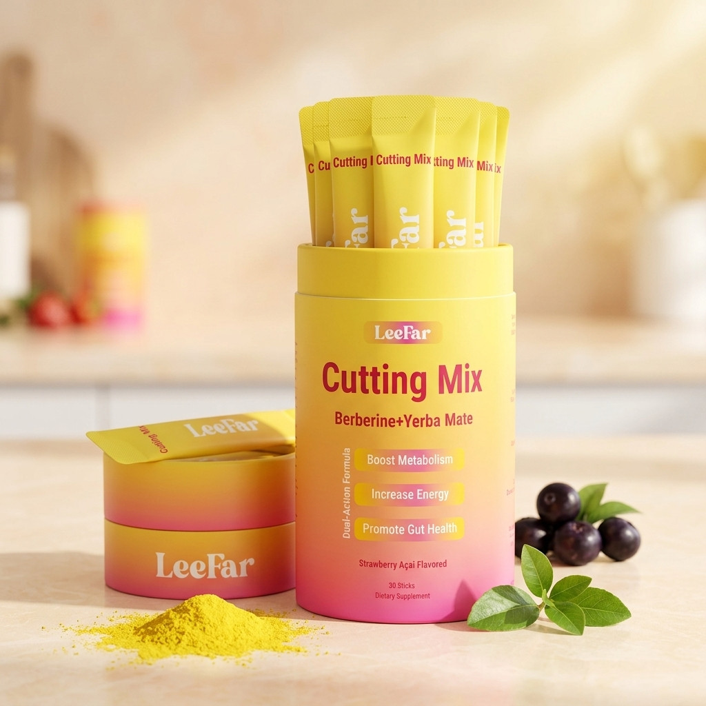 LeeFar Cutting Drink Mix, 30 Stick Packs – Berberine, Chromium, 5-HTP,Yerba Mate